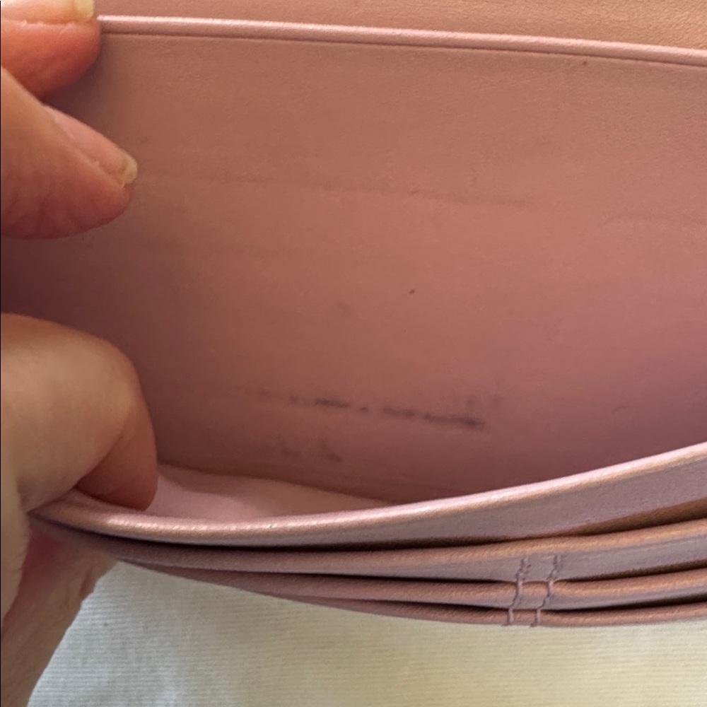 Coach vintage Hampton turnlock wallet in plum & pink  leather, brass hardware - Picture 10 of 15